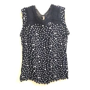 Anthropologie washed silk sleeveless navy top